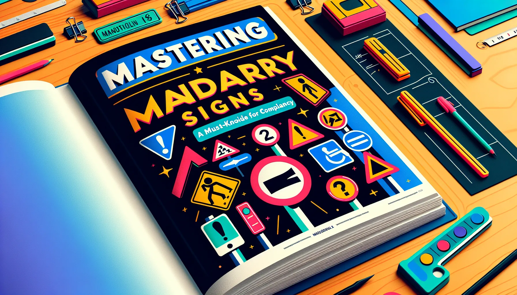 A high-quality hero image for an article titled "Mastering Mandatory Signs: A Must-Know Guide for Compliance"